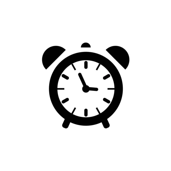 Ícone Vetor Relógio Alarme Isolado Fundo Branco Estilo Esboço Linha — Vetor de Stock