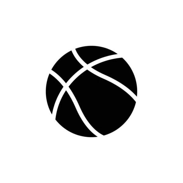 バスケットボールのアイコン 白い背景に黒でフラットベクトルイラスト Eps — ストックベクタ