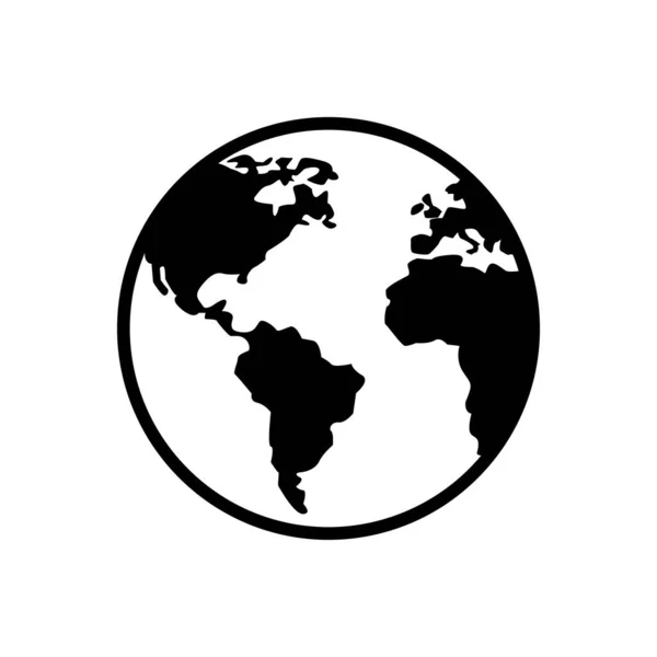 Globe Ikon Den Vita Bakgrunden Platt Vektor — Stock vektor