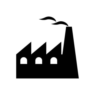 Beyaz arkaplanda fabrika vektör simgesi