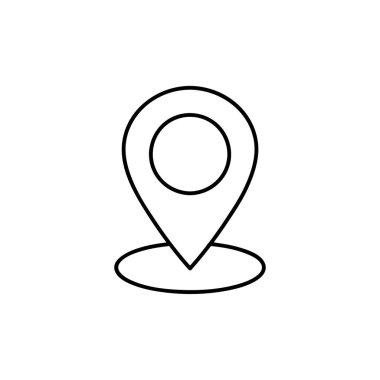 Düz simgeyi yönlendir. Web tasarımı veya mobil uygulama için tek bir yüksek kalite ana hat sembolü. Tasarım logosu, ziyaret kartı vs. için ince satır işaretleri. Güzergahın ana logosu. Harita İğnesi