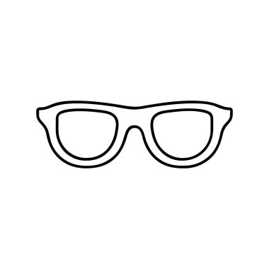 Gözlük çizgisi simgesi, taslak vektör işareti, beyaz üzerine izole edilmiş doğrusal resim. logo illüstrasyonu