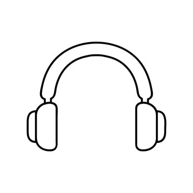 Kulaklık çizgisi simgesi. Web sitesi ve mobil uygulama için ince doğrusal grafik piktogram. Logo çizimi. Bölüm 10.