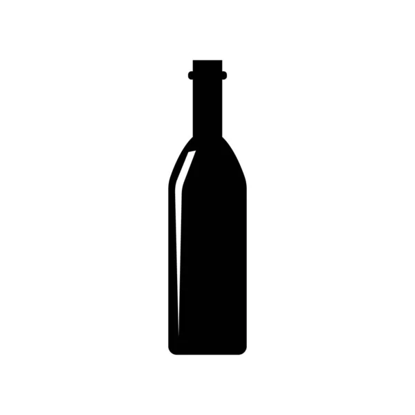 Vinflaska Ikon Isolerad Vit Bakgrund Vektorillustration — Stock vektor