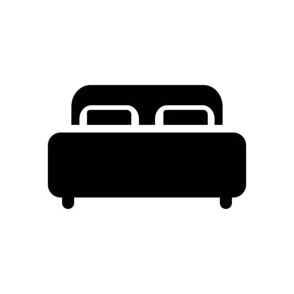 Double Bed Icon Stock Vector Illustration Flat Design Style — Stock Vector