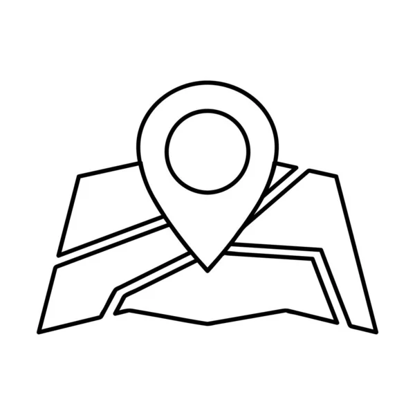 Значок Значка Карты Isolated Address Map Icon Line Style Концепция — стоковый вектор