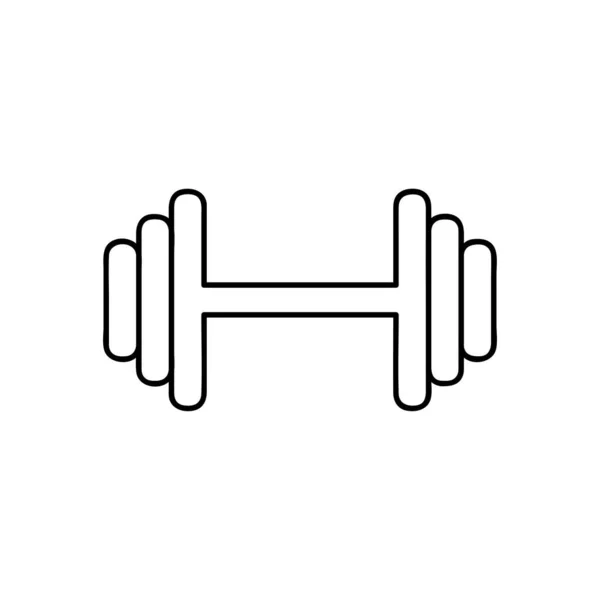 Dumbbell Line Icon Linear Vector Illustration Pictogram Isolated White Background — Stock Vector