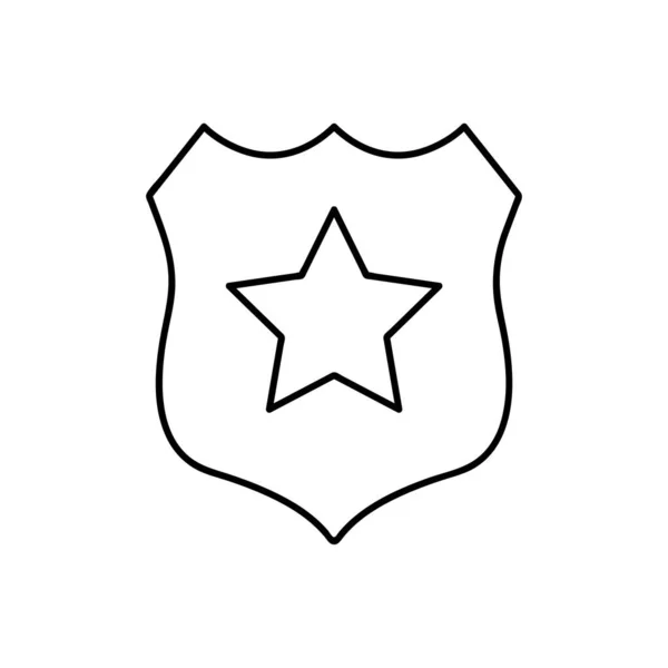 Politie Badge Lijn Icoon Dunne Lineaire Pictogram Voor Website Mobiele — Stockvector