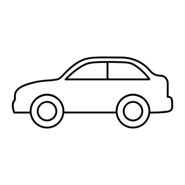 Icono Línea Coche Signo Vector Contorno Pictograma Lineal Aislado Blanco — Vector de stock