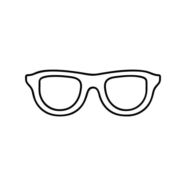 眼镜线条图标 轮廓矢量符号 线形象形文字隔离在白色上 标识图解 — 图库矢量图片