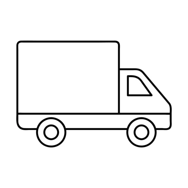 Delivery Truck Universal Icon Web Mobile Application Vector Illustration White — Stock Vector