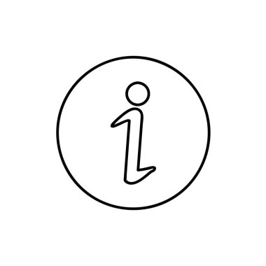 Modern bilgi hattı simgesi. Beyaz arka planda izole edilmiş kaliteli pictogram. Vektör çizimi. Modern satır biçiminde bilgi simgesi.