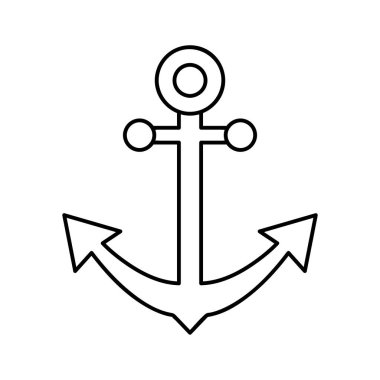 Denizci sunucu simgesi şablonu rengi düzenlenebilir. Çapa deniz sembolü vektör işareti beyaz arkaplanda izole edildi. Grafik ve web tasarımı için basit logo vektör çizimi.