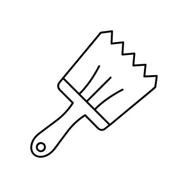 Web sitesi simgesi. Boya ve inşaat işleri için fırça. Çizgi vektör işareti, beyaz üzerine izole edilmiş doğrusal piktogram. logo illüstrasyonu
