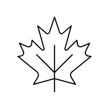Kanada Akçaağaç Yaprağı Asgari Düz Çizgi Çizgisi Okşama Simgesi Simgesi