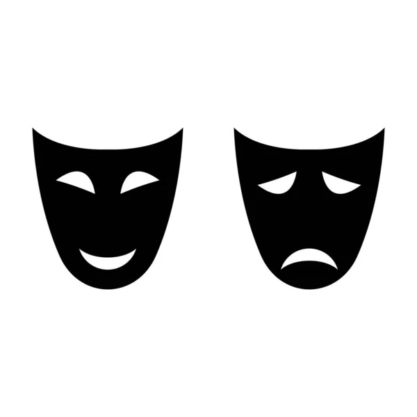 Teatro Máscaras Icono Signo Vector Ilustración — Vector de stock