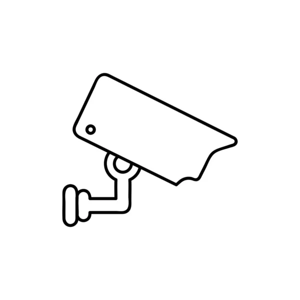 Εικονίδιο Κάμερας Ασφαλείας Εικονίδια Γραμμής Επίπεδα Στοιχεία Σχεδιασμού Λευκό Φόντο — Διανυσματικό Αρχείο