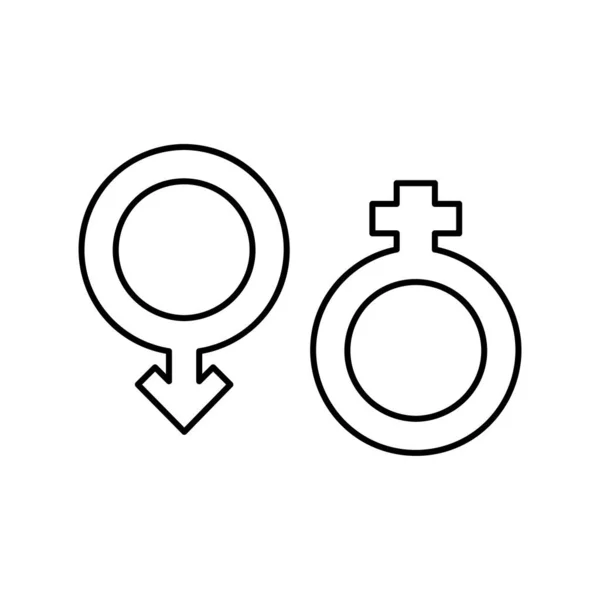 Symbol Für Männliche Und Weibliche Symbollinien Vektorabbildung Eps10 — Stockvektor