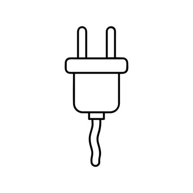 Arka planda izole edilmiş modayı takip eden elektrik prizi simgesi.