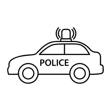 Polis araba ince çizgi simgesi. Modern vektör çizim.