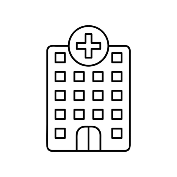 Icono Línea Del Hospital Iconos Línea Con Elementos Diseño Plano — Archivo Imágenes Vectoriales