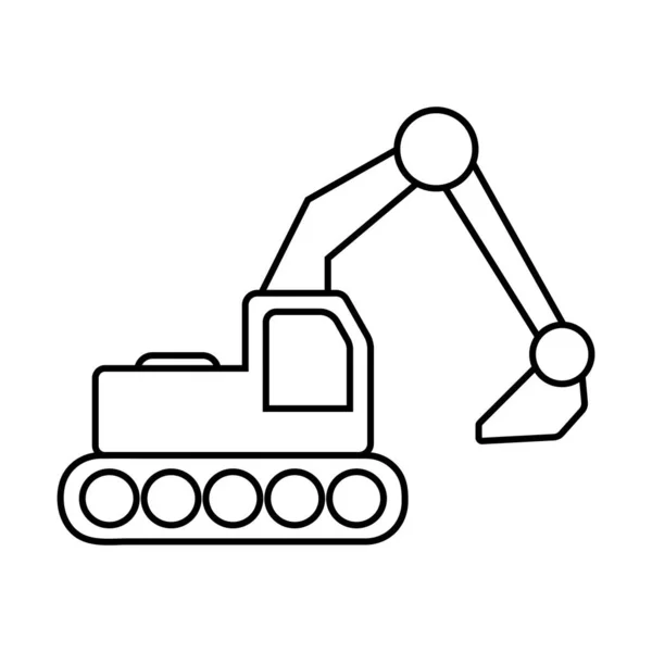 Icono Línea Excavadora Orugas Símbolo Para Diseño Sitio Web Logotipo — Archivo Imágenes Vectoriales