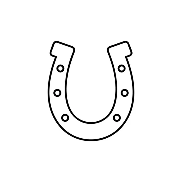 Web sitesi tasarımı, mobil uygulama, logo, ui için beyaz arkaplanda izole edilmiş At Nalı Simgesi taslağı. Vektör çizimi. Bölüm 10.