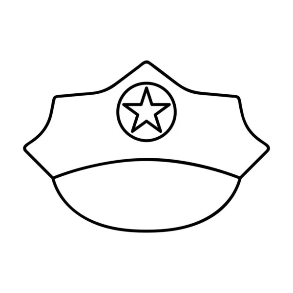 Значок Полицейской Линии Шляпы Полиция Униформа Знак Крышки Векторная Графика — стоковый вектор