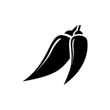 Kırmızı biber beyaz arka planda izole edilmiş. Chili Biber Vektörü illüstrasyonu. Chili biberi logosu. Chili Pepper ikon vektörü. Biber simgesi.