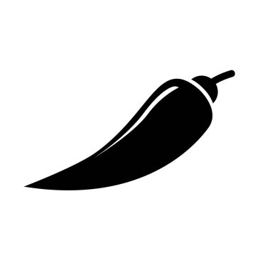 Kırmızı biber beyaz arka planda izole edilmiş. Chili biber vektör illüstrasyon logosu.