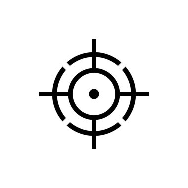 Hedef simgesi beyaz arkaplanda izole edildi, web tasarımı için vektör illüstrasyonu stili