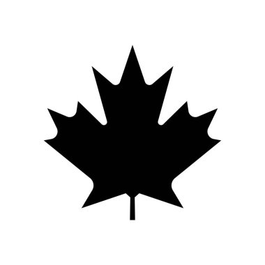 Beyaz arkaplanda gölgesi olan Kanada akçaağaç yaprağı simgesi, web tasarımı EPS10 için şık bir vektör çizimi