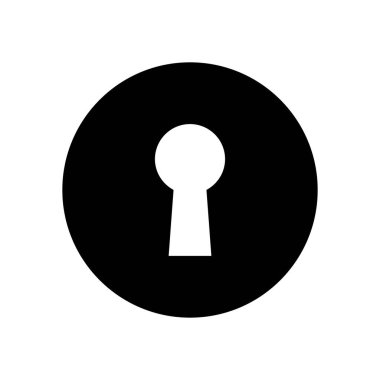 Anahtar deliği simgesi. Basit ağ simgesi, beyaz arkaplanda web ögesi simgesi olarak kullanılabilir