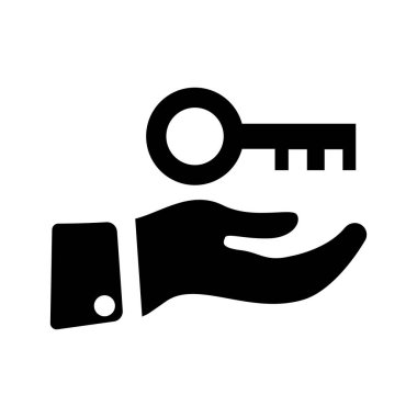 Anahtar simgesi ile el, vektör izole resimleme.