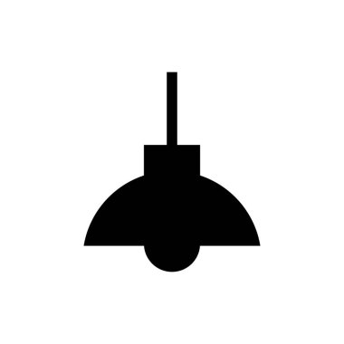 Beyaz Arkaplanda Kolye Lambası Düz Simgesi