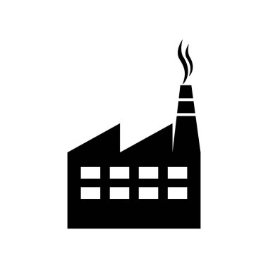 Beyaz arkaplanda fabrika vektör simgesi