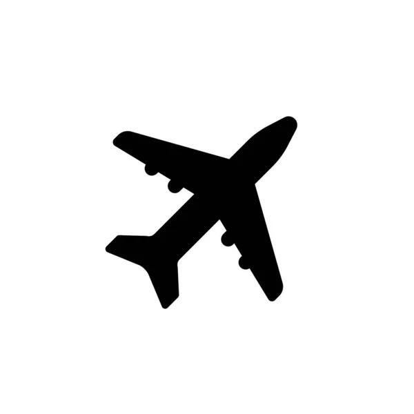 Flugzeug Oder Flugzeug Icon Vektor Silhouette — Stockvektor