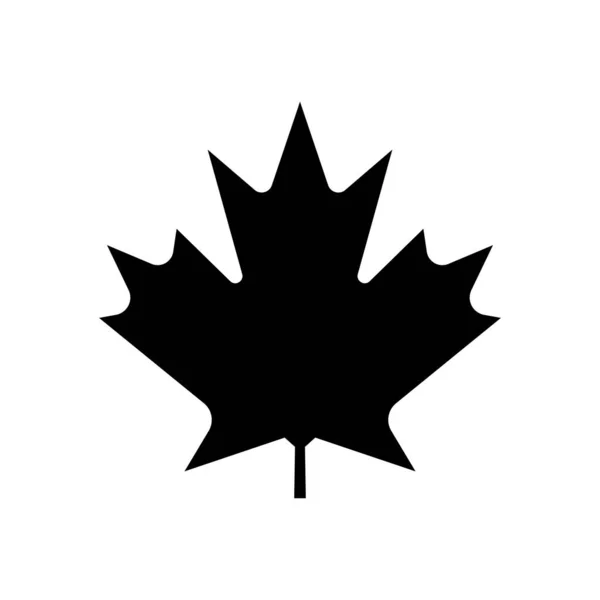 Καναδικό Εικονίδιο Φύλλων Σφενδάμου Σκιά Που Απομονώνεται Λευκό Φόντο Κομψή — Διανυσματικό Αρχείο