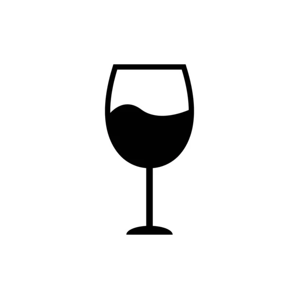 Icône Verre Vin Symbole Gobelet Illustration Vectorielle Plate — Image vectorielle