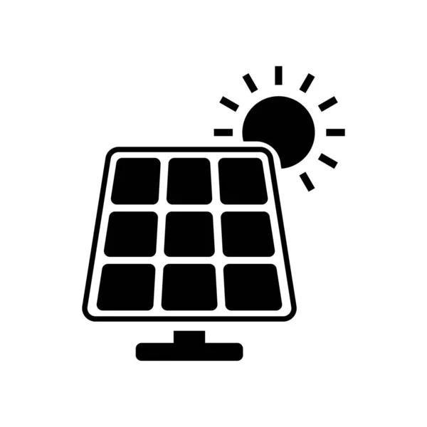 Solar Panel Icon Vector Simple Flat Symbol Perfect Black Pictogram — Stock Vector