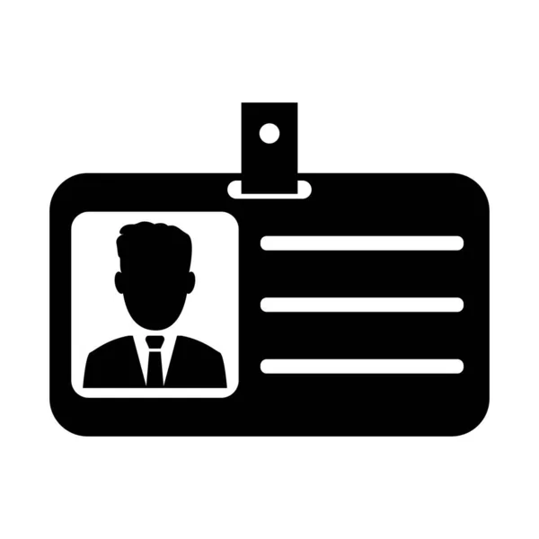Identification Card Icon Perfect Black Pictogram Illustration White Background — Stock Vector