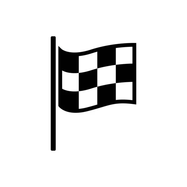 Ikona Szachownicy Wyścigowej Zaczynamy Wyścigi Samochodowe Flagi Moto Sport Samochodowy — Wektor stockowy