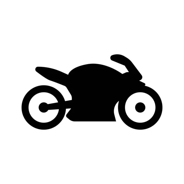 Vetor de ícone de motocicleta, ilustração de logotipo sólido, pictograma isolado em branco — Vetor de Stock