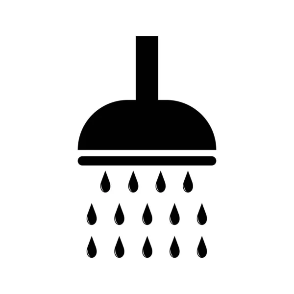 Icono de ducha en estilo plano de moda aislado sobre fondo blanco. Símbolo de página de icono de ducha para su aplicación de diseño de sitio web, UI. Ilustración vectorial. — Vector de stock