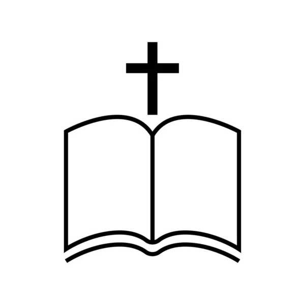 Icône de la Bible dans un style plat à la mode isolé sur fond blanc. Symbole religieux pour votre conception web, logo, interface utilisateur. Illustration vectorielle, EPS10. — Image vectorielle