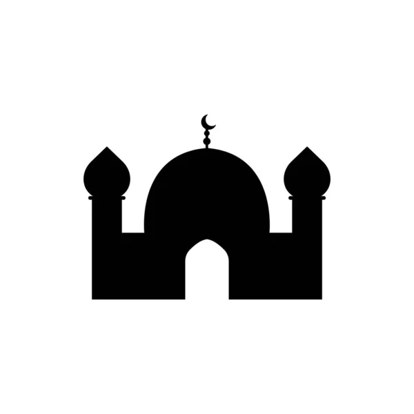 Plantilla islámica, plantilla, patrón, mezquita blanca, icono, aislado sobre fondo blanco. Vector. — Archivo Imágenes Vectoriales