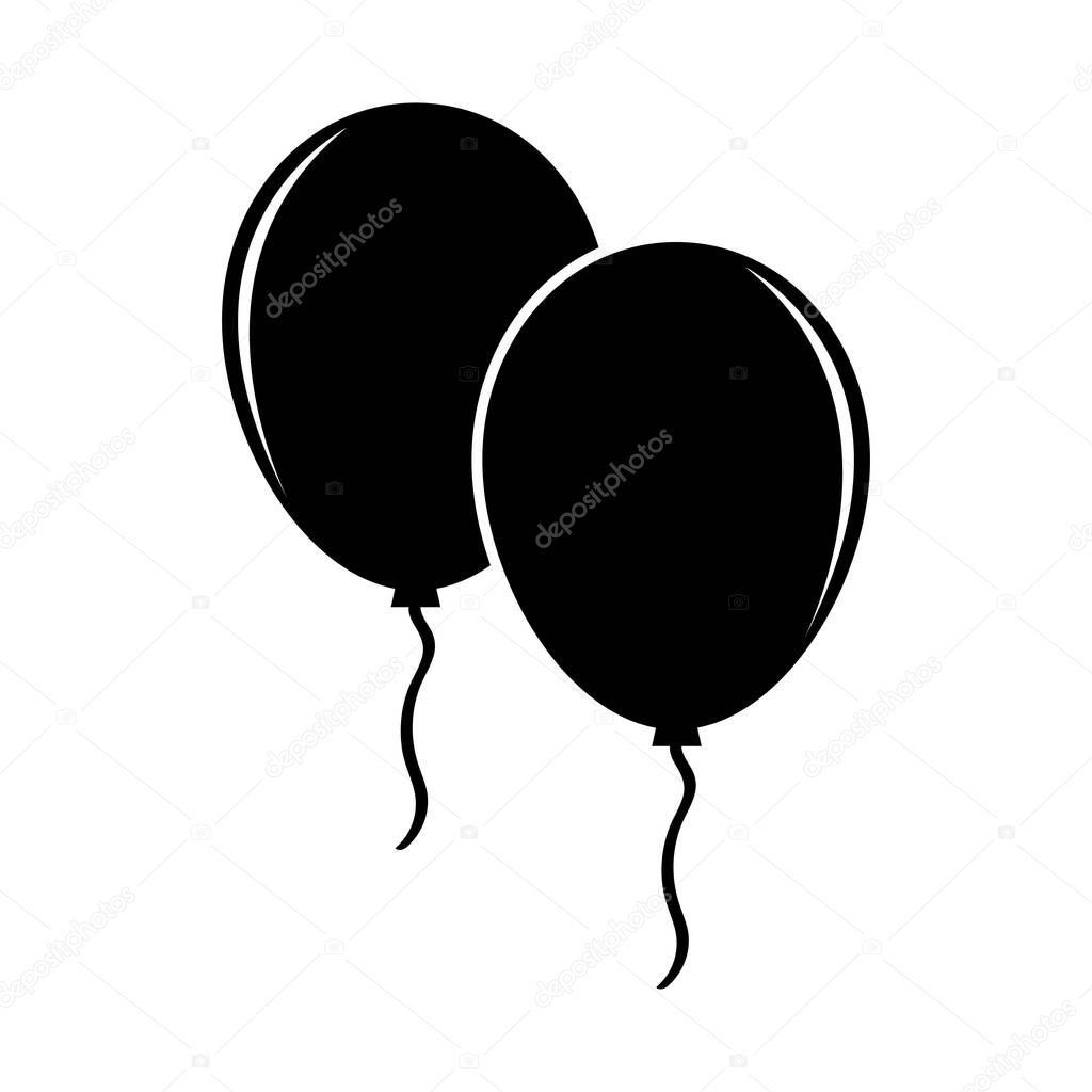 Party balloons icon vector, filled flat sign, solid pictogram isolated on white. Symbol, logo illustration. Pixel perfect