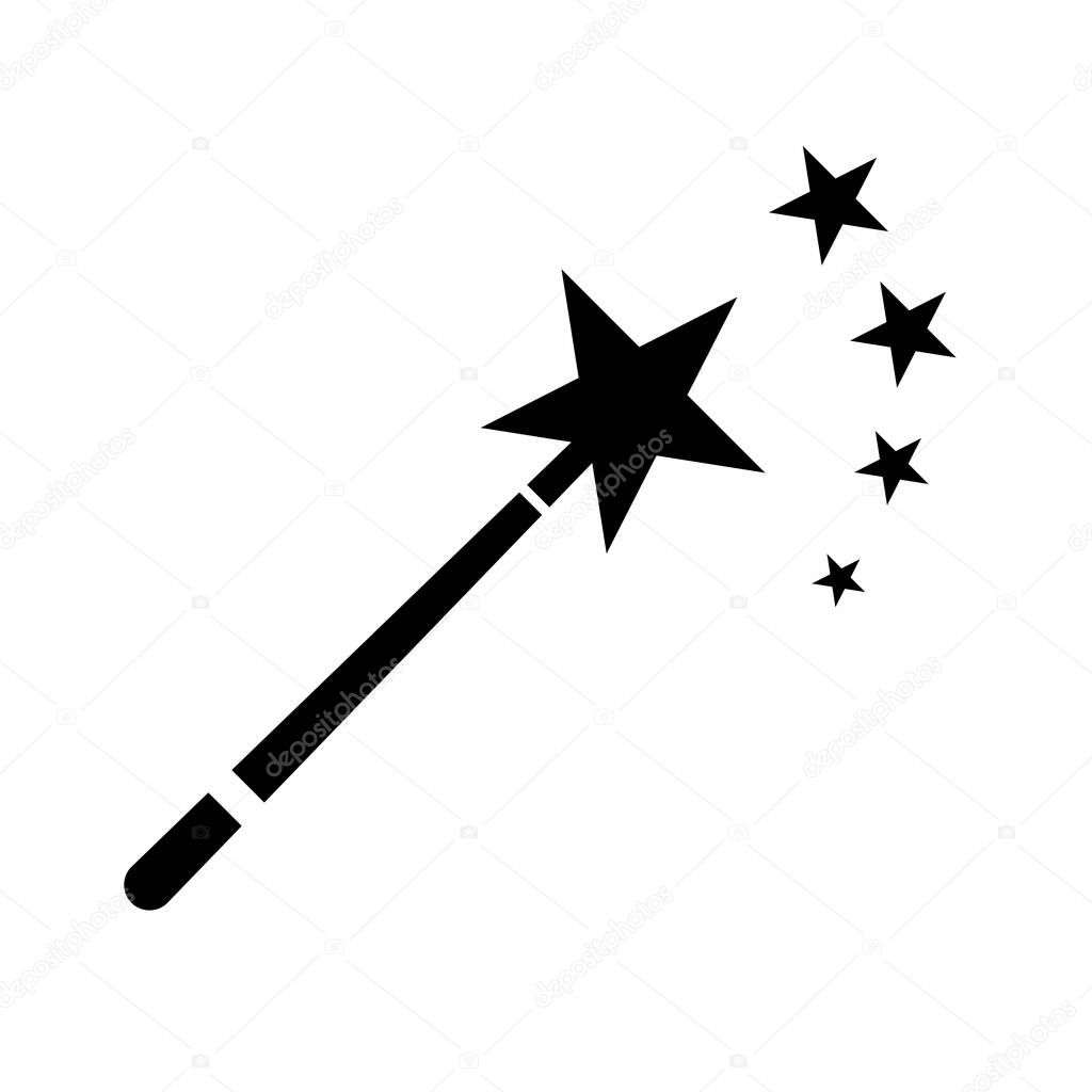 Magic wand isolated on White background. Vector illustration