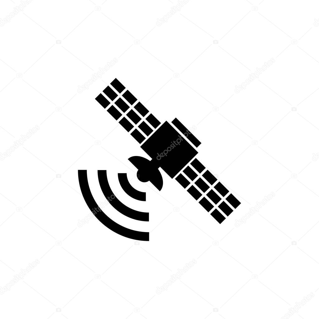 satellite icon vector, solid illustration, pictogram isolated on white