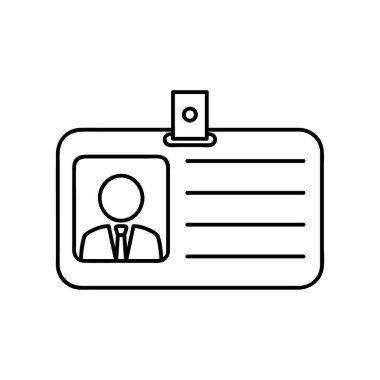 Kimlik kartı satırı simgesi için mobil ve web tasarım. Vektör çizim